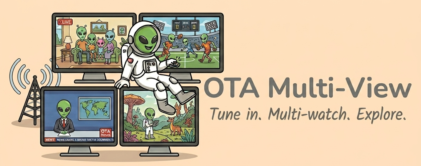 OTAMap Live TV Multi-View — tune in, multi-watch, explore